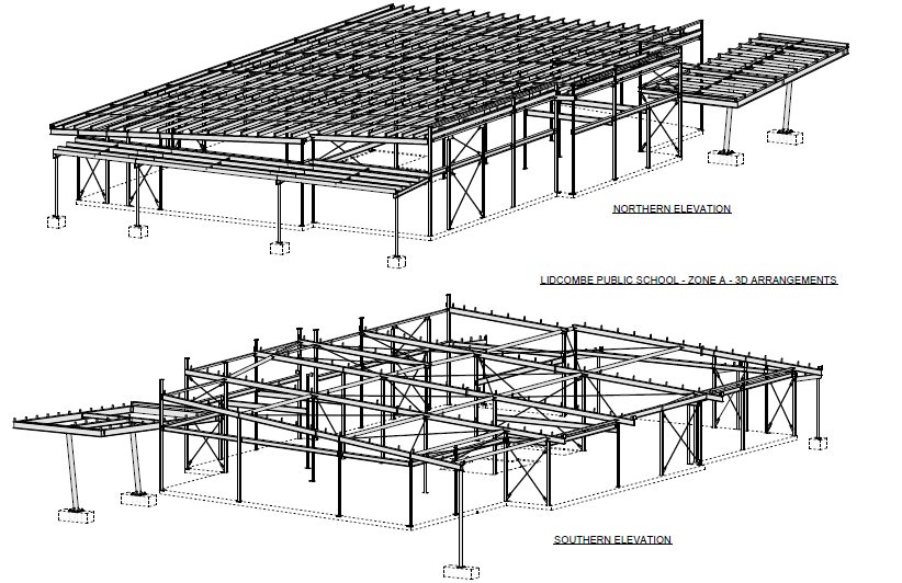 Steel Detailing HVSD 3D Arrangement for Public School